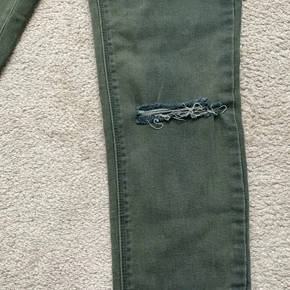 Just Black green gray distressed skinny jeans - Picture 2 of 5